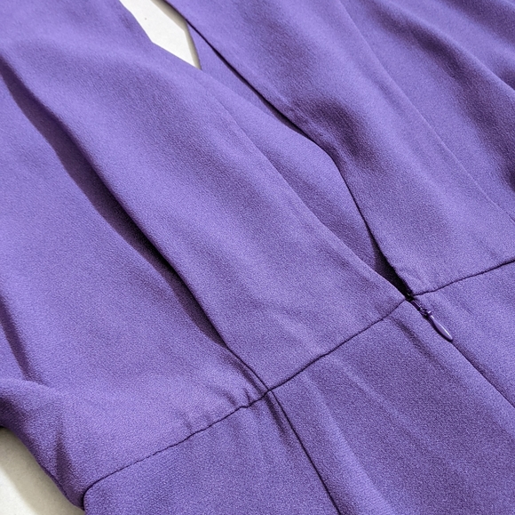 Diane Von Furstenberg Purple Crepe Wrap Blouse - Picture 7 of 8